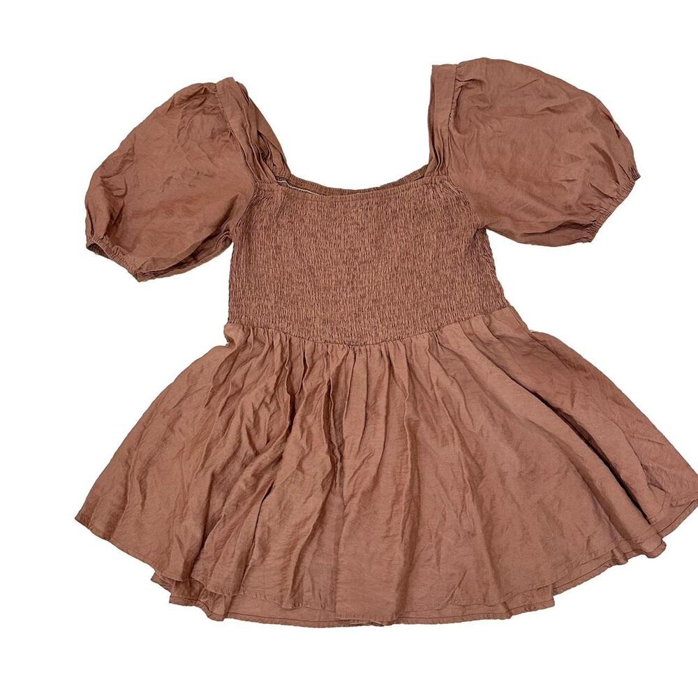 L Love Brown Babydoll Dress, Large